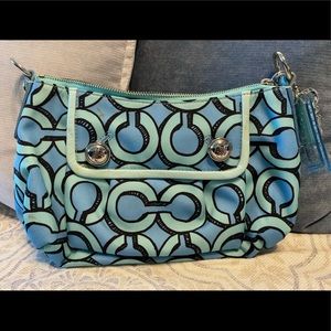 Coach Blue Optic Purse. Has a few stains